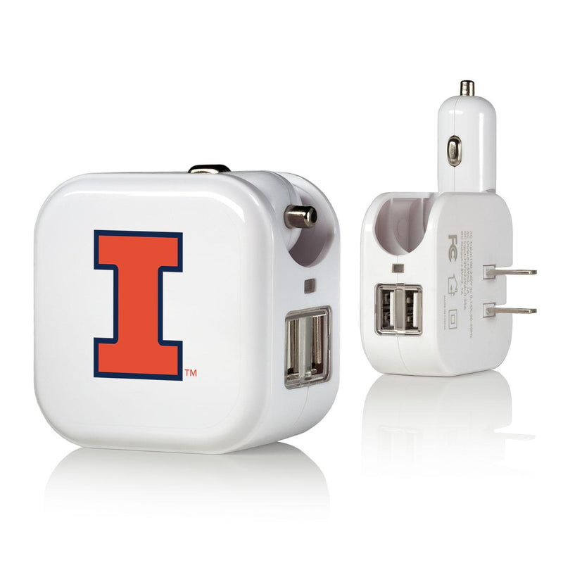 Illinois Fighting Illini Insignia 2 in 1 USB Charger