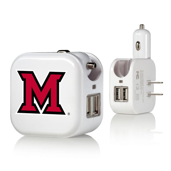 Miami RedHawks Insignia 2 in 1 USB Charger