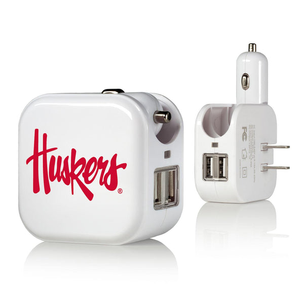 Nebraska Huskers Insignia 2 in 1 USB Charger
