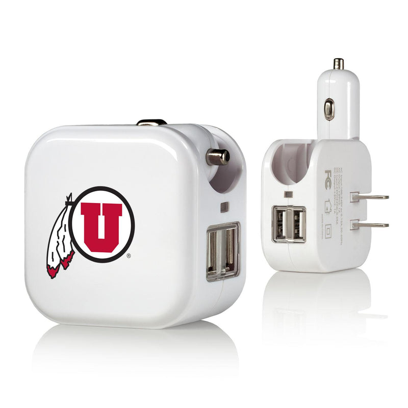 Utah Utes Insignia 2 in 1 USB Charger