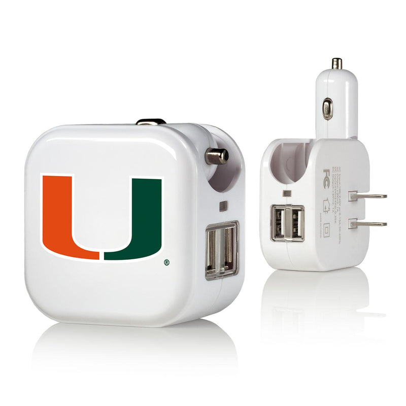 Miami Hurricanes Insignia 2 in 1 USB Charger