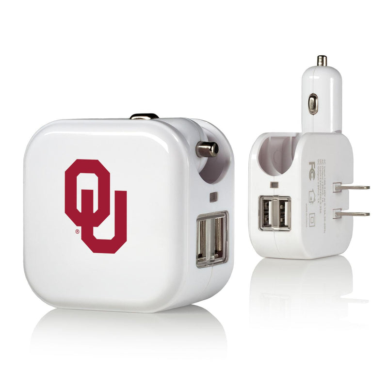 Oklahoma Sooners Insignia 2 in 1 USB Charger