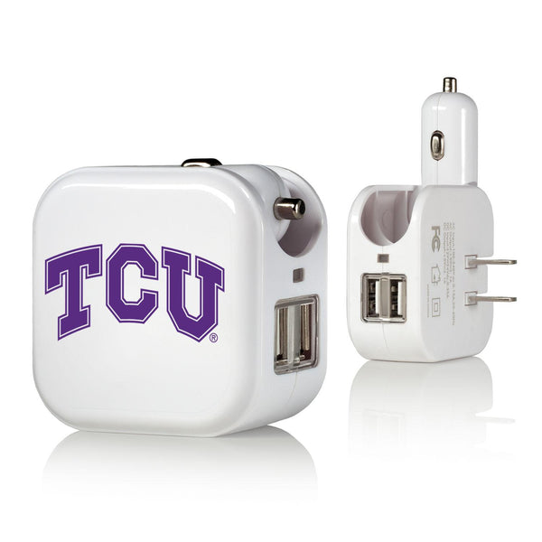 Texas Christian Horned Frogs Insignia 2 in 1 USB Charger