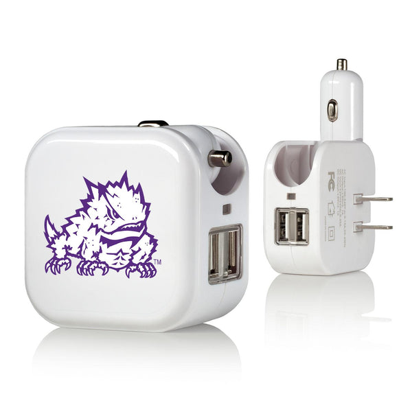Texas Christian Horned Frogs Insignia 2 in 1 USB Charger