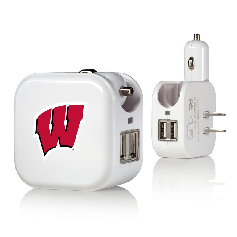Wisconsin Badgers Insignia 2 in 1 USB Charger