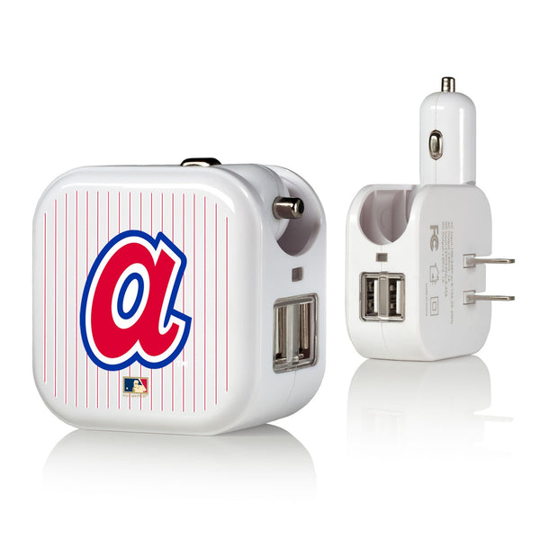 Atlanta Braves 1972-1980 - Cooperstown Collection Pinstripe 2 in 1 USB Charger