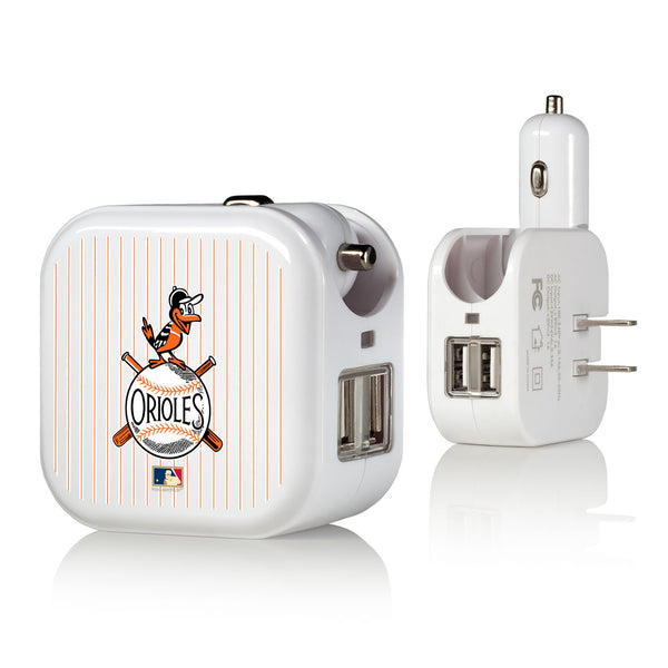 Baltimore Orioles 1954-1963 - Cooperstown Collection Pinstripe 2 in 1 USB Charger