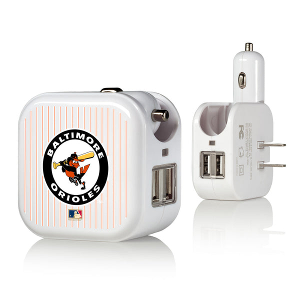 Baltimore Orioles 1966-1969 - Cooperstown Collection Pinstripe 2 in 1 USB Charger