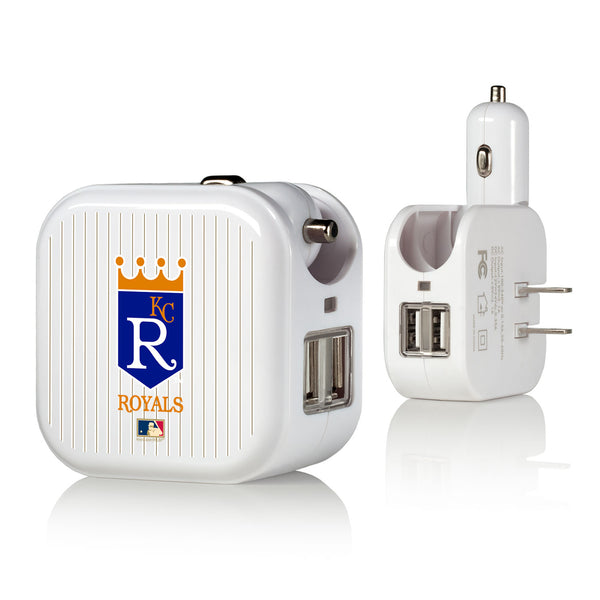 Kansas City Royals 1969-1978 - Cooperstown Collection Pinstripe 2 in 1 USB Charger