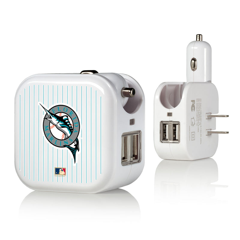 Miami Marlins 1993-2011 - Cooperstown Collection Pinstripe 2 in 1 USB Charger
