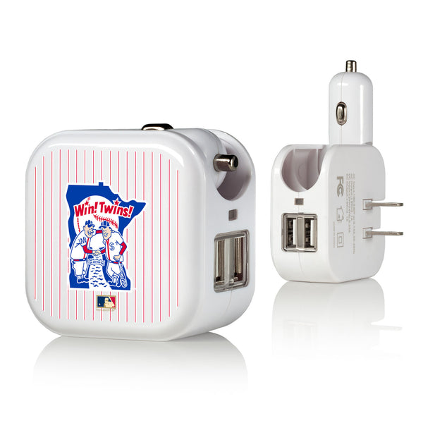 Minnesota Twins 1976-1986 - Cooperstown Collection Pinstripe 2 in 1 USB Charger