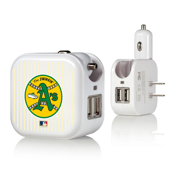Oakland As 1971-1981 - Cooperstown Collection Pinstripe 2 in 1 USB Charger