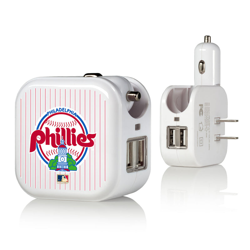 Philadelphia Phillies 1984-1991 - Cooperstown Collection Pinstripe 2 in 1 USB Charger