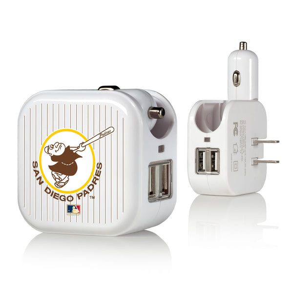 San Diego Padres 1969-1984 - Cooperstown Collection Pinstripe 2 in 1 USB Charger