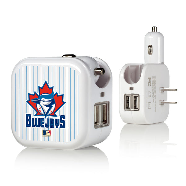 Toronto Blue Jays 1997-2002 - Cooperstown Collection Pinstripe 2 in 1 USB Charger