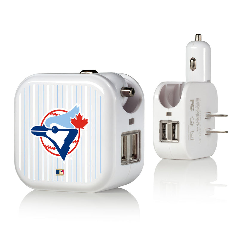 Toronto Blue Jays 1977-1988 - Cooperstown Collection Pinstripe 2 in 1 USB Charger