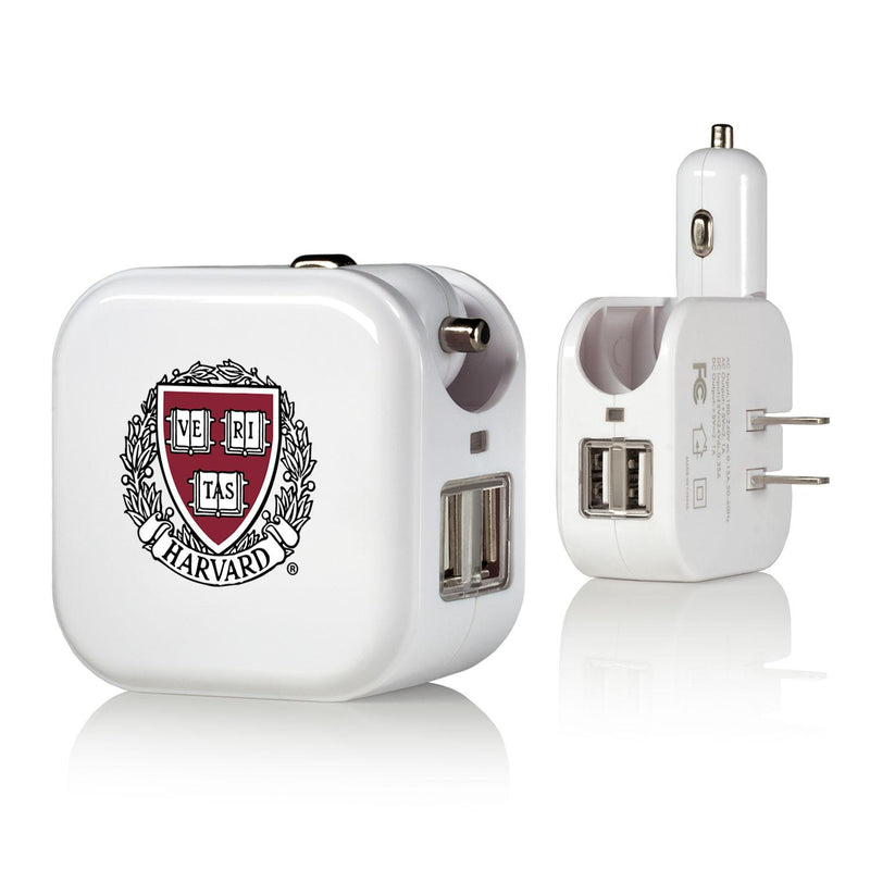 Harvard Crimson Insignia 2 in 1 USB Charger