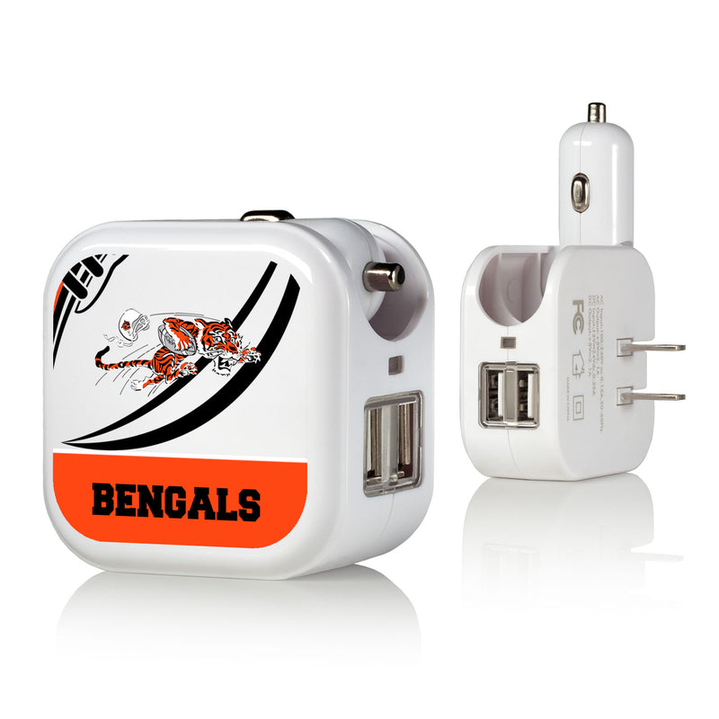Cincinnati Bengals Passtime 2 in 1 USB Charger