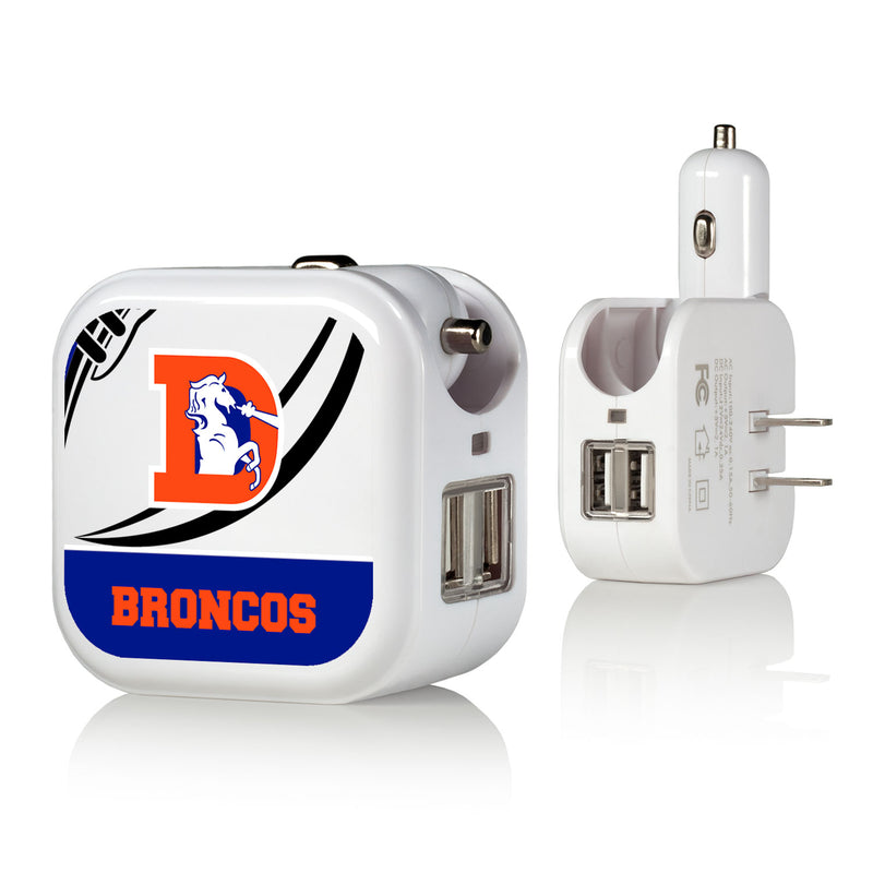 Denver Broncos 1993-1996 Historic Collection Passtime 2 in 1 USB Charger