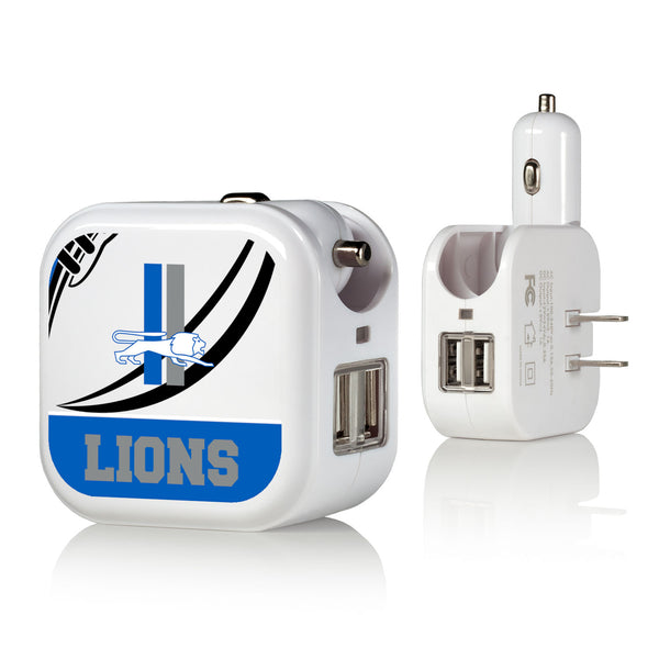 Detroit Lions Retro Passtime 2 in 1 USB Charger