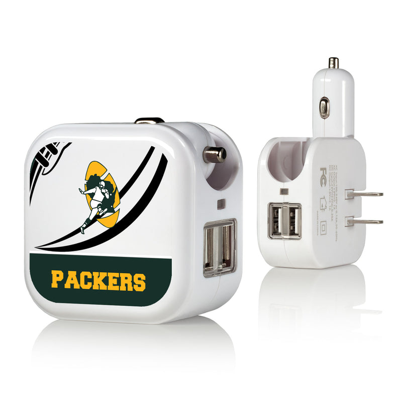 Green Bay Packers Historic Collection Passtime 2 in 1 USB Charger