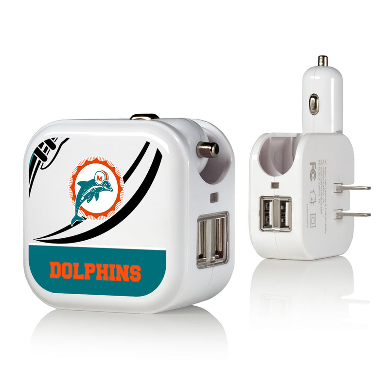 Miami Dolphins 1966-1973 Historic Collection Passtime 2 in 1 USB Charger
