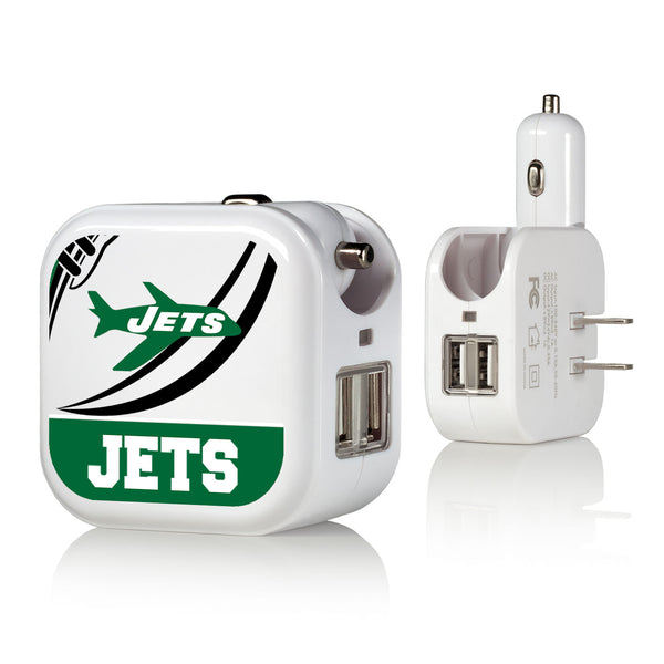 New York Jets 1963 Historic Collection Passtime 2 in 1 USB Charger