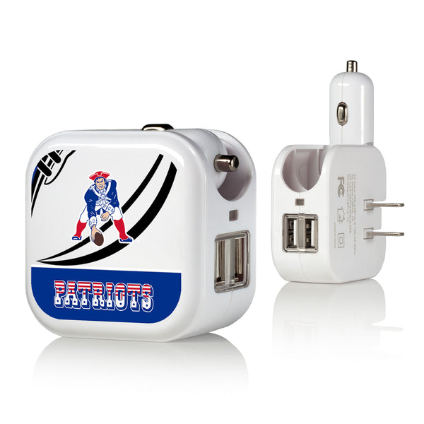 New England Patriots Passtime 2 in 1 USB Charger