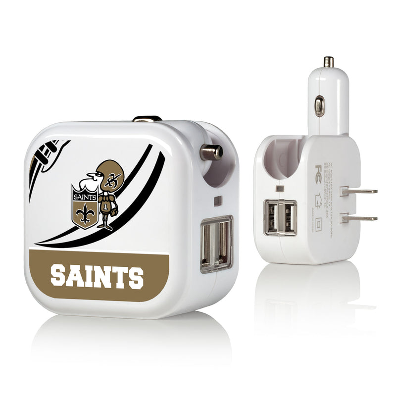 New Orleans Saints Passtime 2 in 1 USB Charger