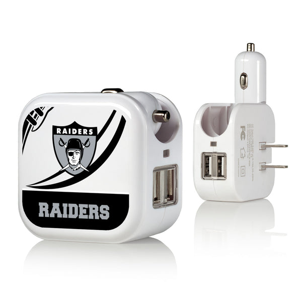 Oakland Raiders 1963 Historic Collection Passtime 2 in 1 USB Charger