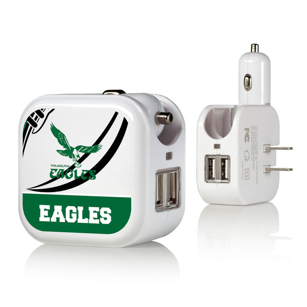 Philadelphia Eagles 1973-1995 Historic Collection Passtime 2 in 1 USB Charger