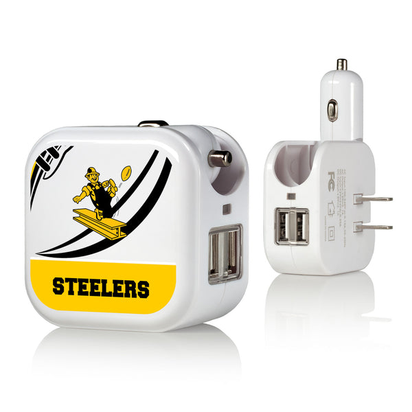 Pittsburgh Steelers 1961 Historic Collection Passtime 2 in 1 USB Charger