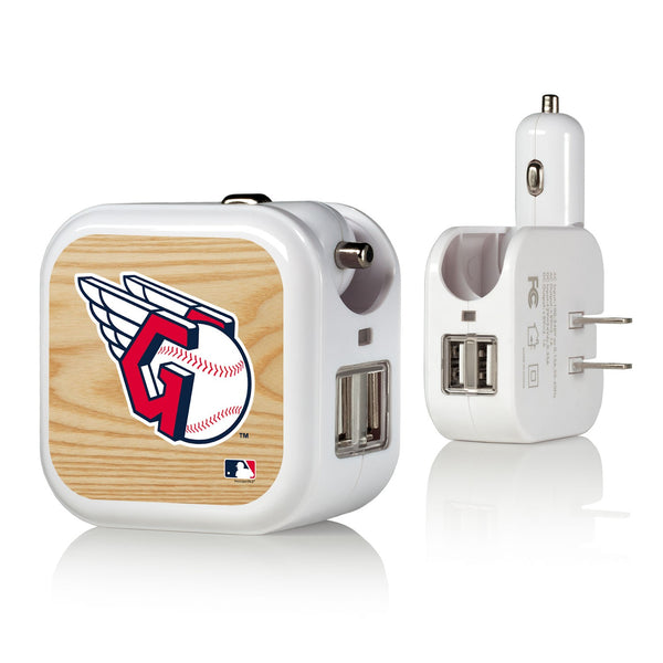 Cleveland Guardians Wood Bat 2 in 1 USB Charger