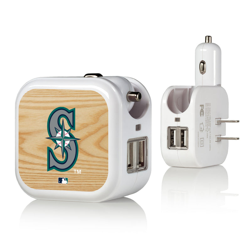 Seattle Mariners Mariners Wood Bat 2 in 1 USB Charger