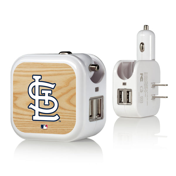 St Louis Cardinals Wood Bat 2 in 1 USB Charger