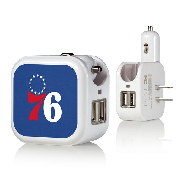 Philadelphia 76ers Solid 2 in 1 USB Charger
