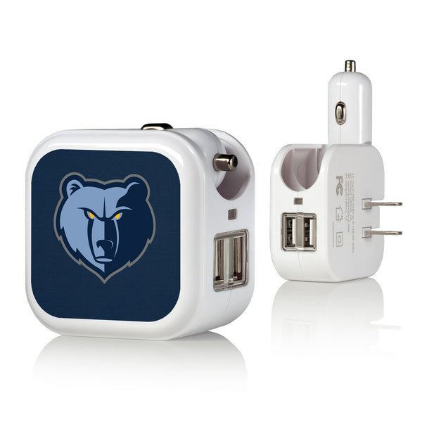 Memphis Grizzlies Solid 2 in 1 USB Charger