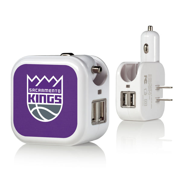 Sacramento Kings Solid 2 in 1 USB Charger
