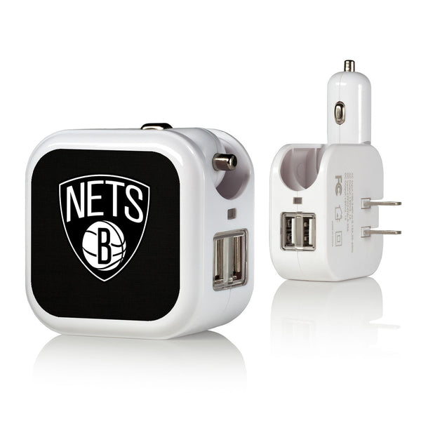 Brooklyn Nets Solid 2 in 1 USB Charger