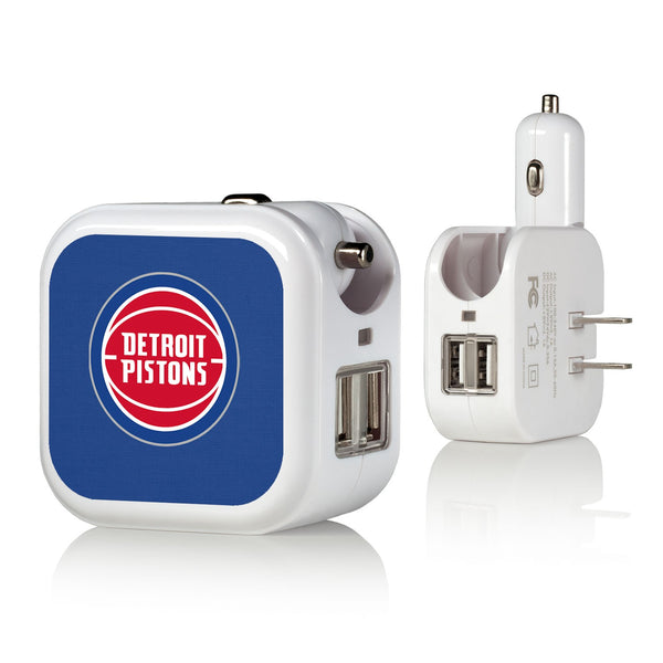 Detroit Pistons Solid 2 in 1 USB Charger