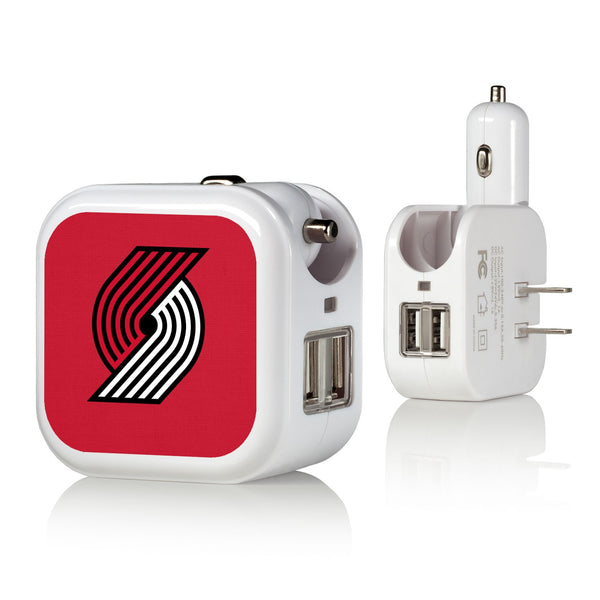 Portland Trail Blazers Solid 2 in 1 USB Charger