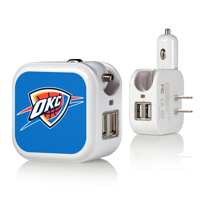 Oklahoma City Thunder Solid 2 in 1 USB Charger