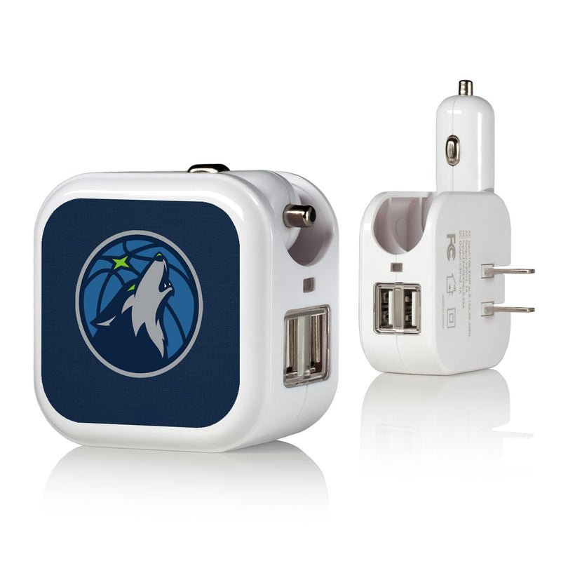 Minnesota Timberwolves Solid 2 in 1 USB Charger