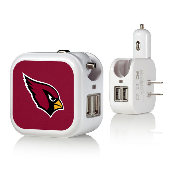 Arizona Cardinals Solid 2 in 1 USB Charger