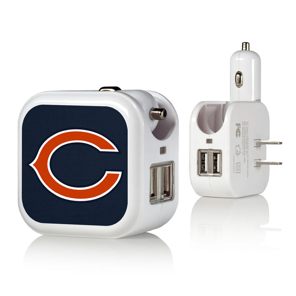 Chicago Bears Solid 2 in 1 USB Charger