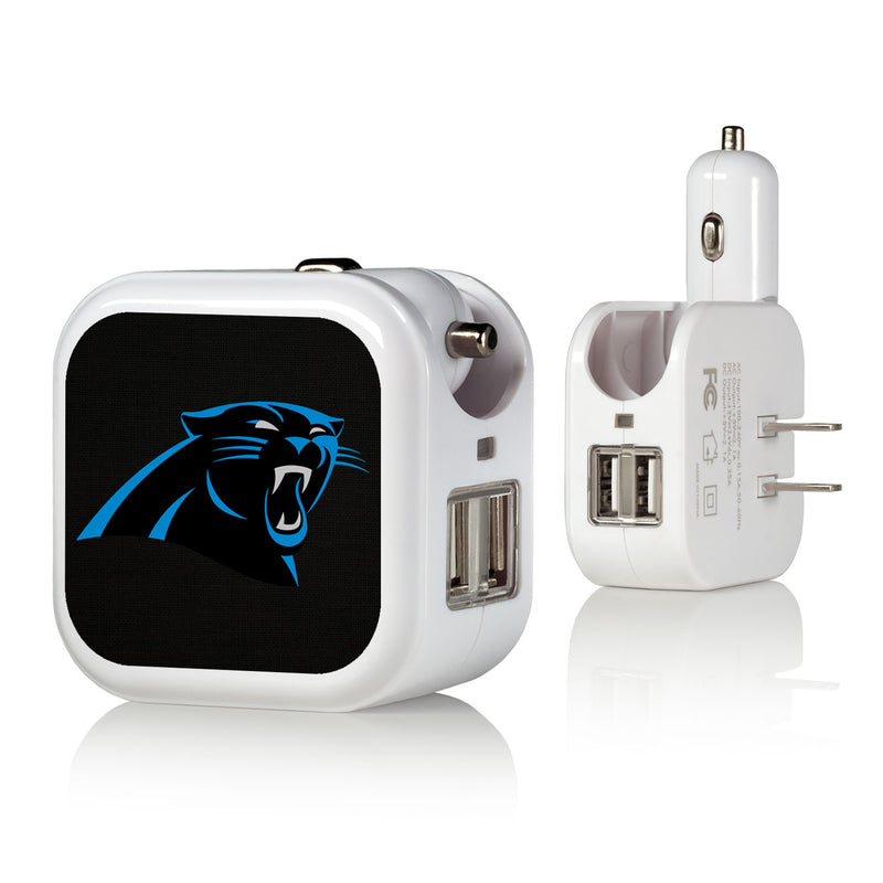 Carolina Panthers Solid 2 in 1 USB Charger
