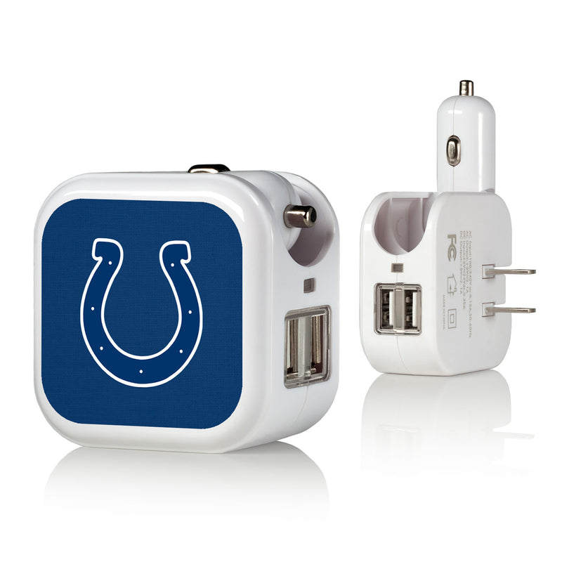 Indianapolis Colts Solid 2 in 1 USB Charger
