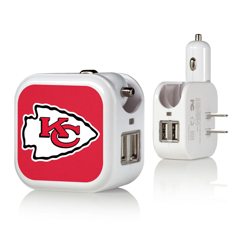 Kansas City Chiefs Solid 2 in 1 USB Charger