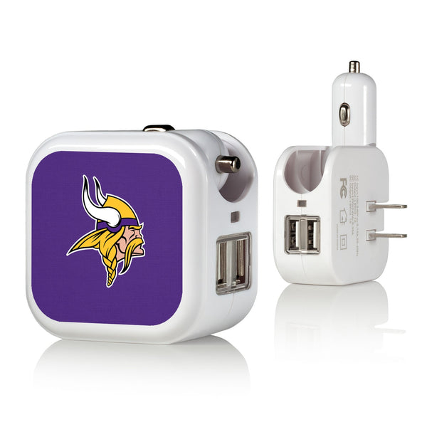 Minnesota Vikings Solid 2 in 1 USB Charger