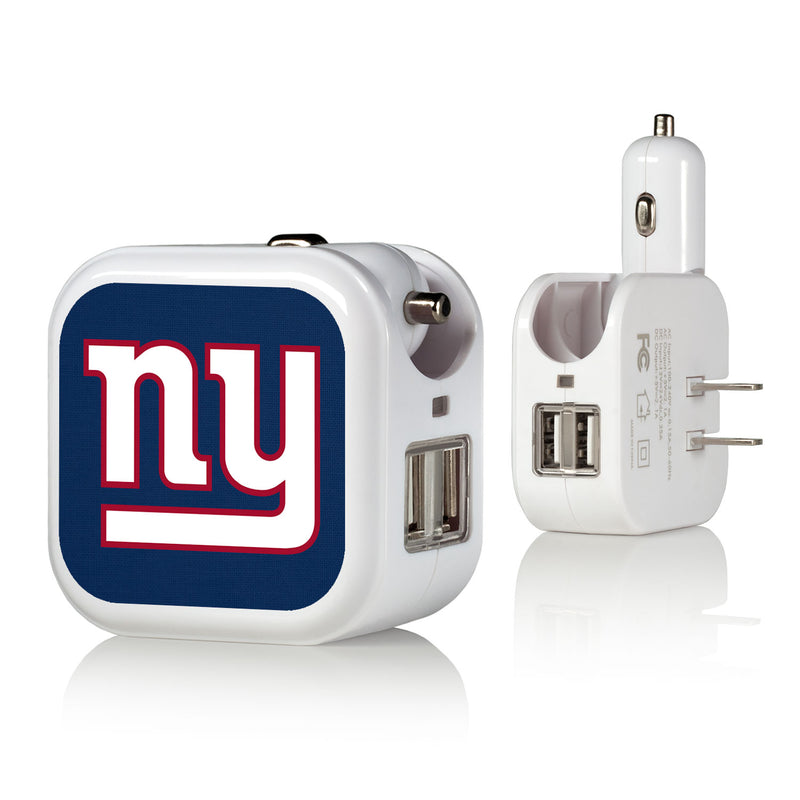 New York NY Giants Solid 2 in 1 USB Charger